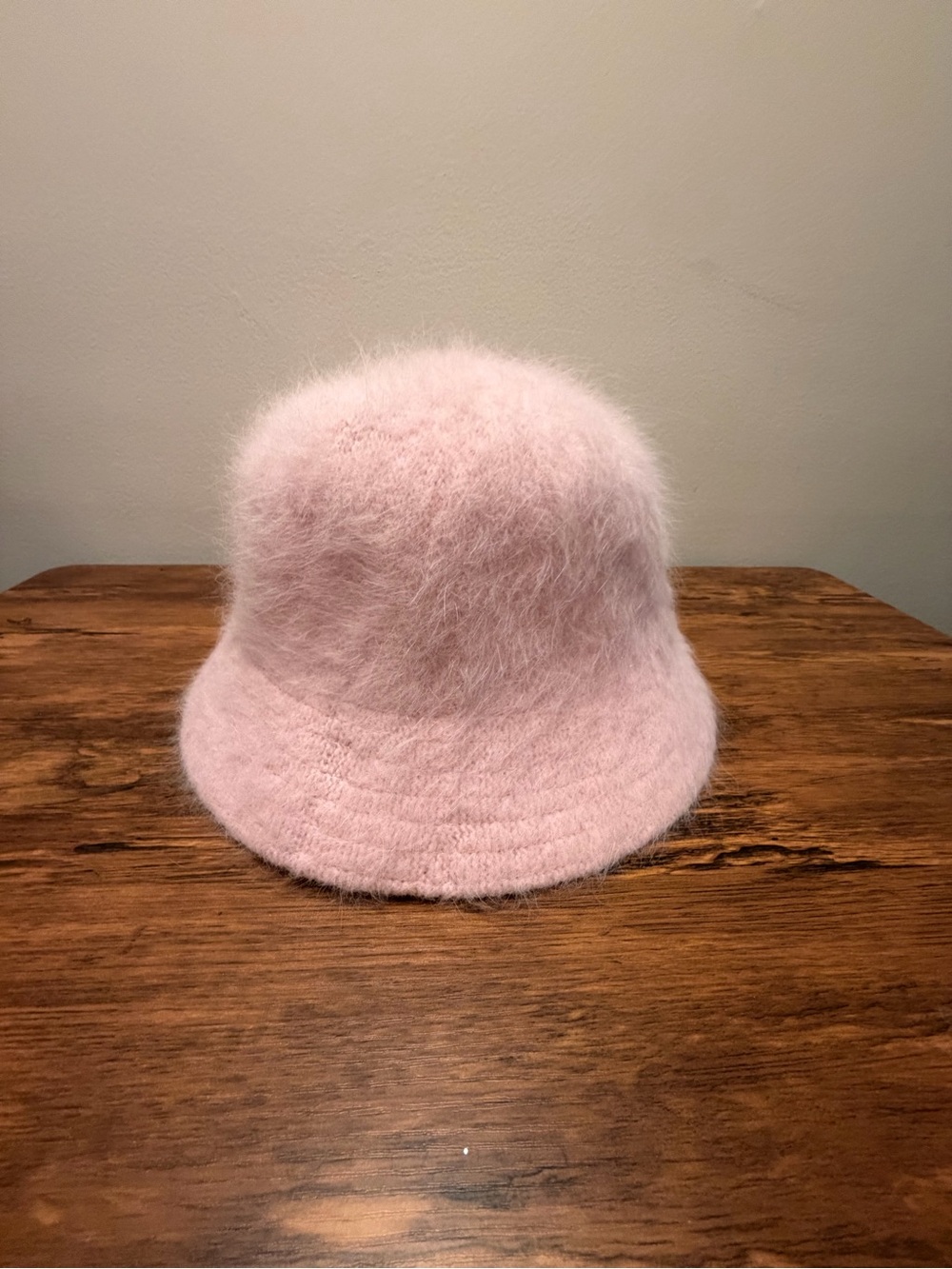 Women’s Angora Wool Blend Bucket Hat Pink Fuzzy Soft Winter Hat